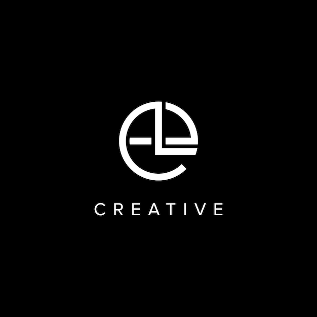 Vector de la plantilla del logotipo de la letra abstracta LE EL