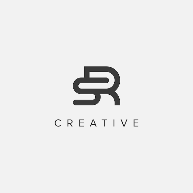 Vector de plantilla del logotipo de la letra del alfabeto SR RS