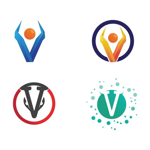 Vector de plantilla de logotipo de letra V