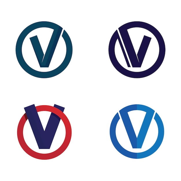 Vector de plantilla de logotipo de letra v