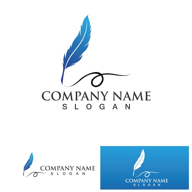 Vector de plantilla de logotipo de ley de plumas