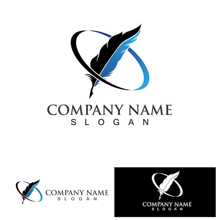 Vector vector de plantilla de logotipo de ley de plumas