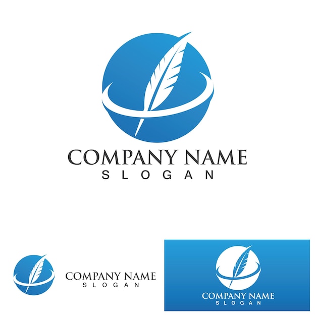 Vector de plantilla de logotipo de ley de plumas