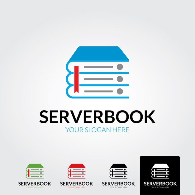 Vector de plantilla de logotipo de libro de servidor mínimo