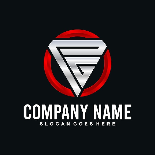 Vector de plantilla de logotipo minimalista inicial P amp G