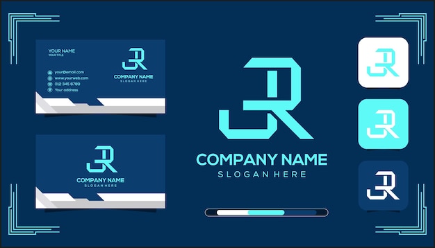 Vector de plantilla de logotipo de monograma JR vectorial