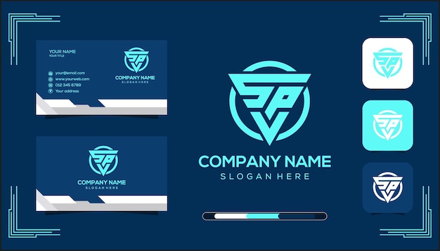 Vector de la plantilla del logotipo del monograma SVP