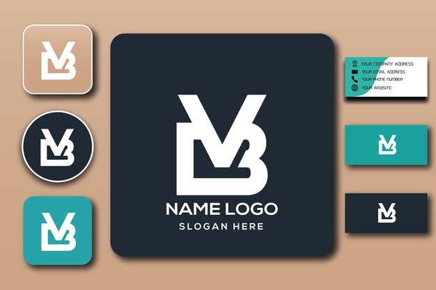 Vector de plantilla de logotipo de monograma VB