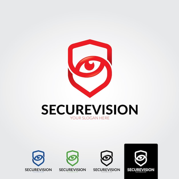 Vector de plantilla de logotipo de ojo de seguridad mínima