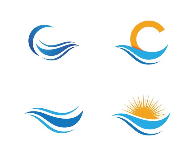 Vector de plantilla de logotipo de onda de agua