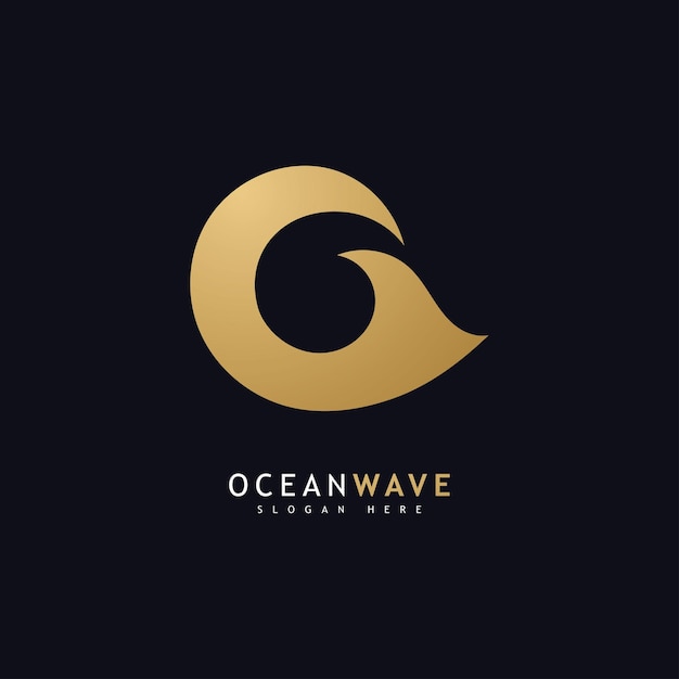 Vector de plantilla de logotipo de onda oceánica