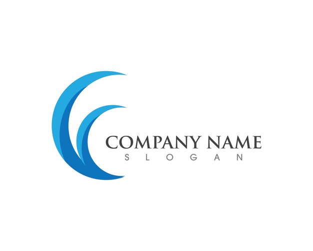 Vector de plantilla de logotipo de onda