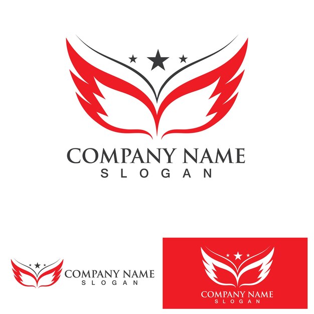 Vector de plantilla de logotipo de pájaro de ala