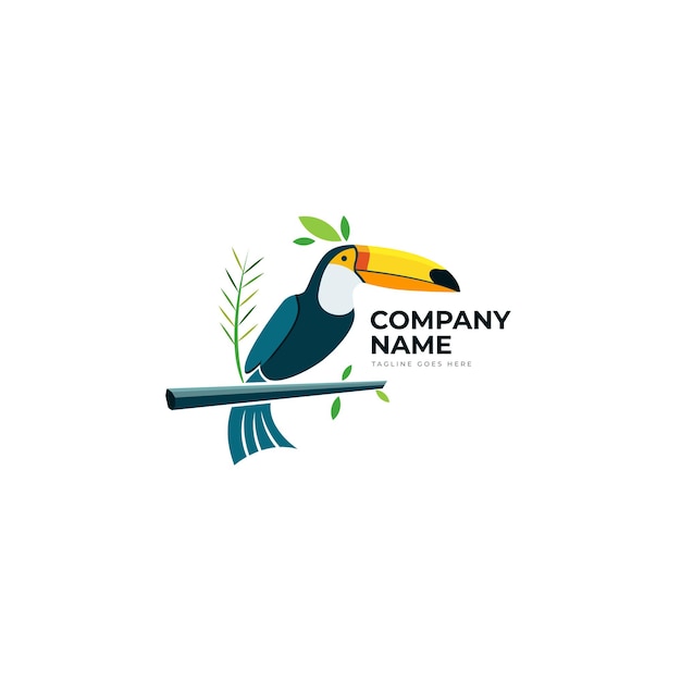 Vector de plantilla de logotipo de pájaro exótico