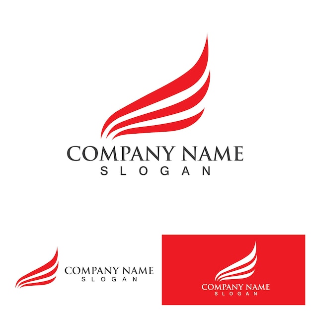 Vector de plantilla de logotipo de pájaro rojo ala