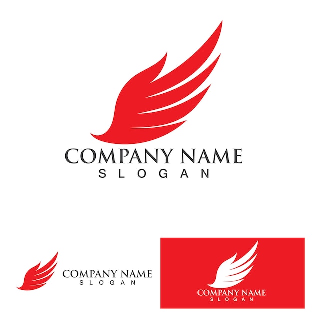 Vector de plantilla de logotipo de pájaro rojo ala