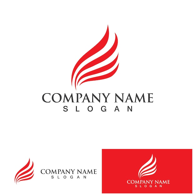 Vector de plantilla de logotipo de pájaro rojo ala