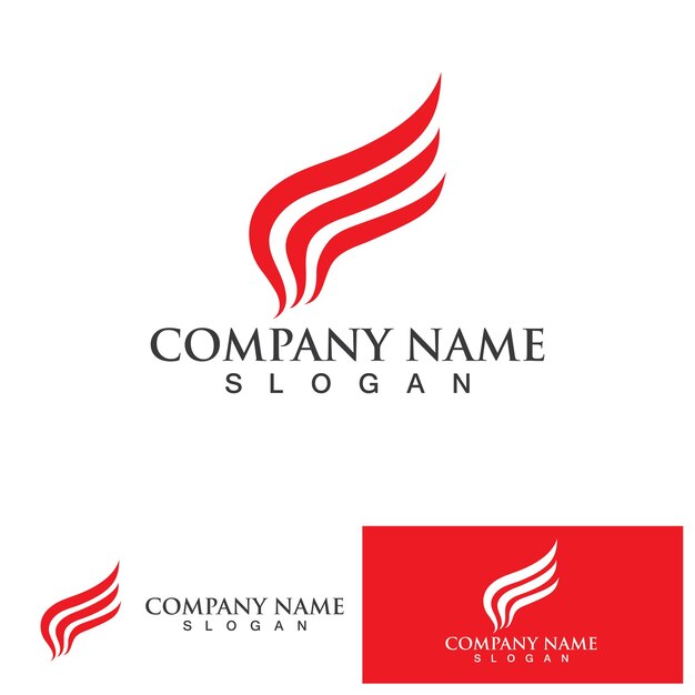 Vector de plantilla de logotipo de pájaro rojo ala