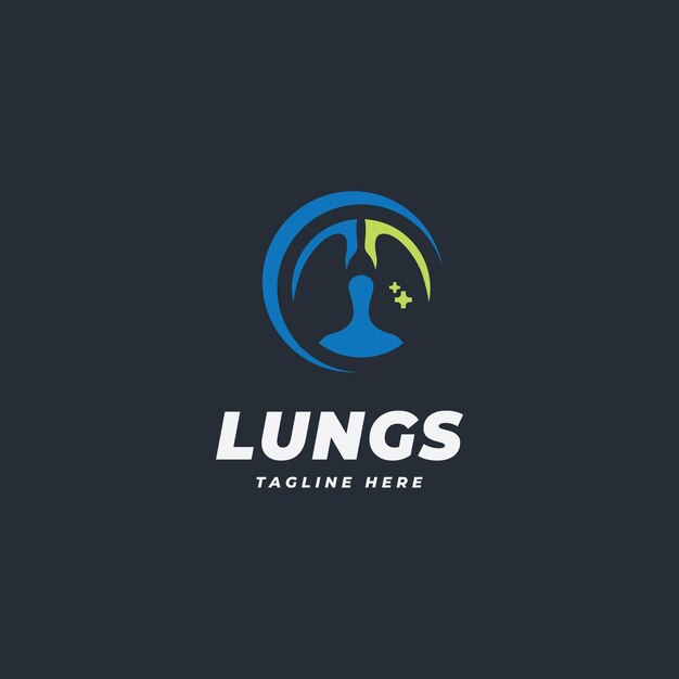 Vector de plantilla de logotipo de pulmón simple Icono del símbolo del logotipo de la plantilla de pulmón de salud
