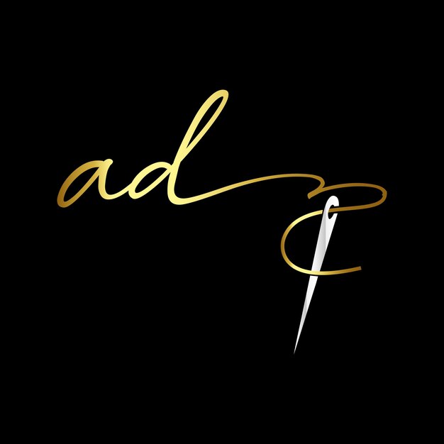 Vector de plantilla de logotipo de ropa de escritura a mano de logotipo inicial de ad