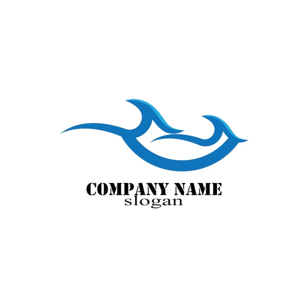 Vector de plantilla de logotipo de símbolo e icono de onda de agua