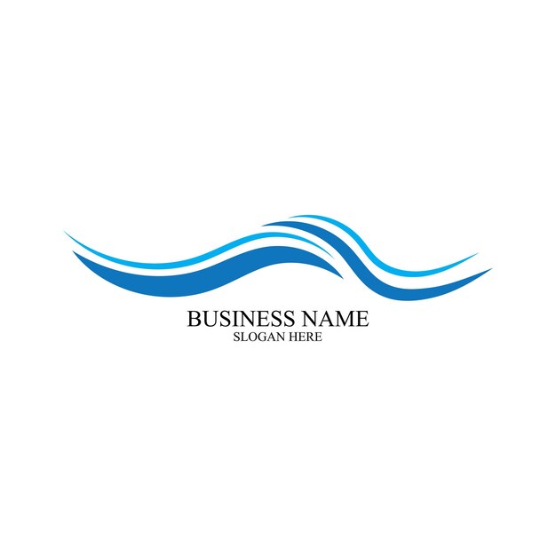 Vector de plantilla de logotipo de símbolo e icono de onda de agua
