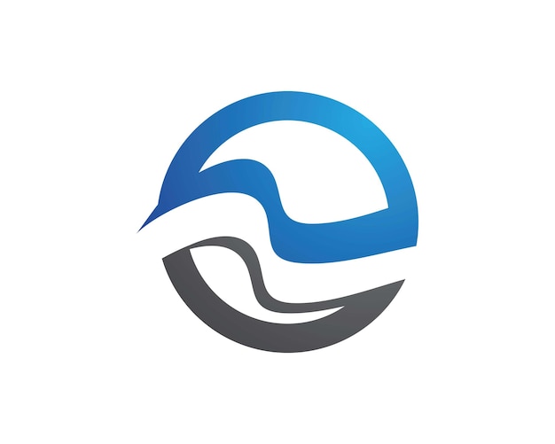 Vector de plantilla de logotipo de símbolo e icono de onda de agua