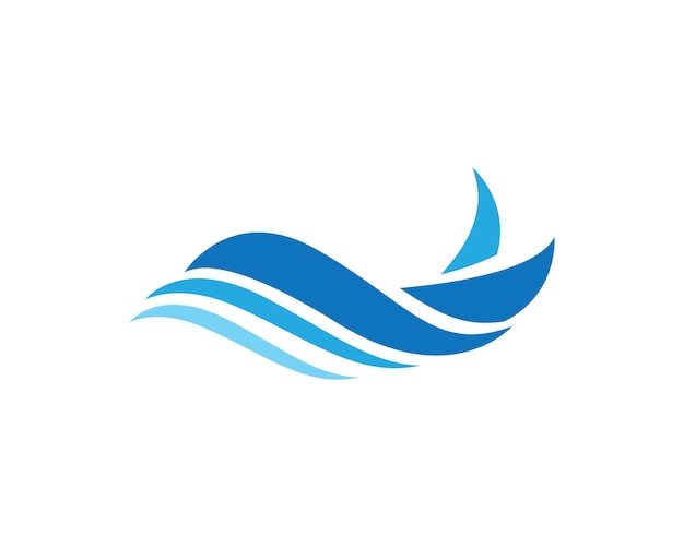 Vector de plantilla de logotipo de símbolo e icono de onda de agua