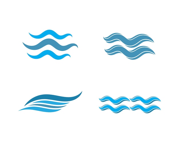 Vector de plantilla de logotipo de símbolo e icono de onda de agua