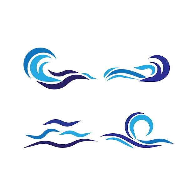 Vector de plantilla de logotipo de símbolo e icono de onda de agua
