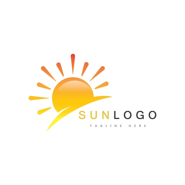 Vector de plantilla de logotipo de sol de verano