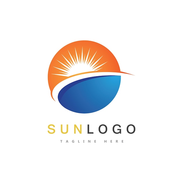 Vector de plantilla de logotipo de sol de verano
