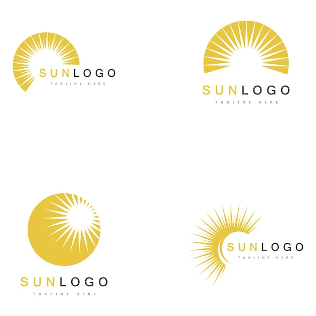 Vector de plantilla de logotipo de sol de verano