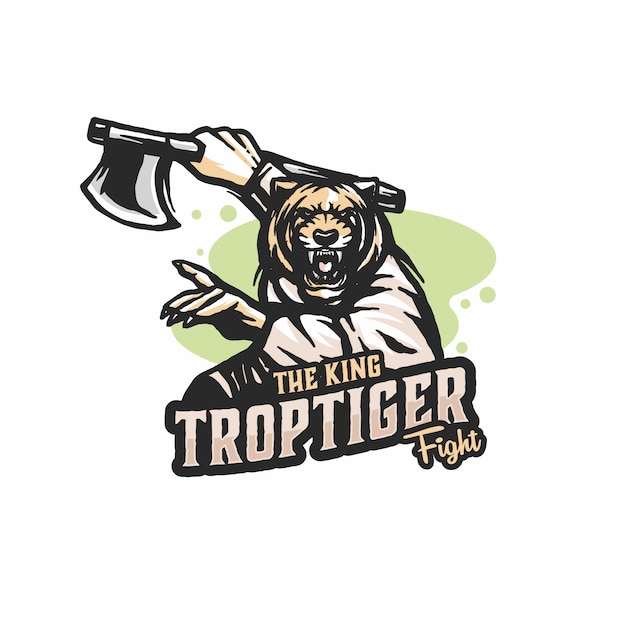 Vector de plantilla de logotipo de tigre de combate