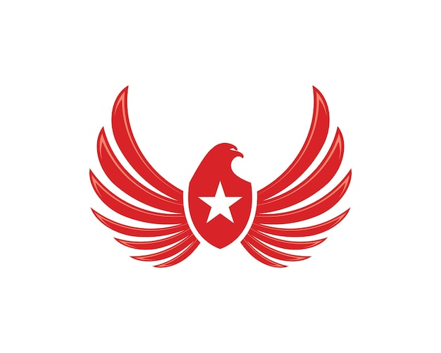 El vector de la plantilla del logotipo de Wing Falcon