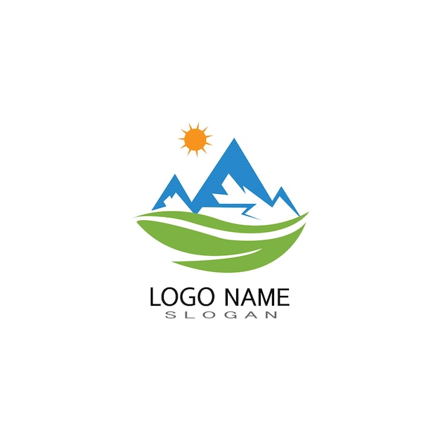 Vector de plantilla de negocio de logotipo de montaña