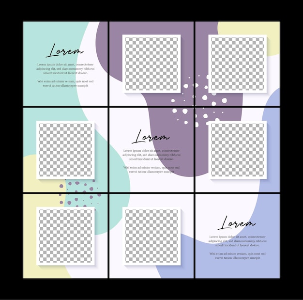 Vector de plantilla de rompecabezas de publicación de redes sociales