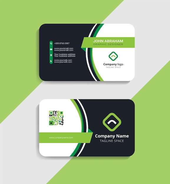 Vector de plantilla de tarjeta de identidad empresarial verde única