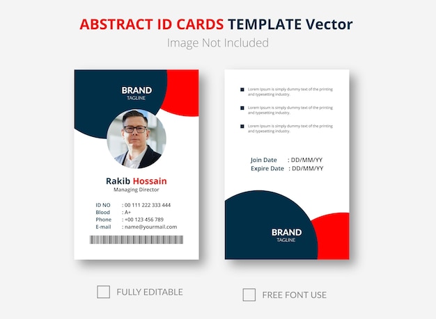Vector de plantilla de tarjetas de identificación abstracta