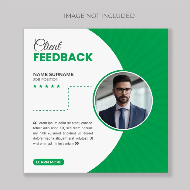Vector de plantilla de testimonio creativo EPS