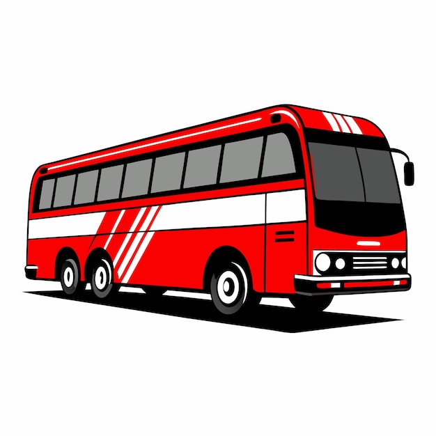 Vector de plantilla de vehículo de autobús aislado en fondo blanco