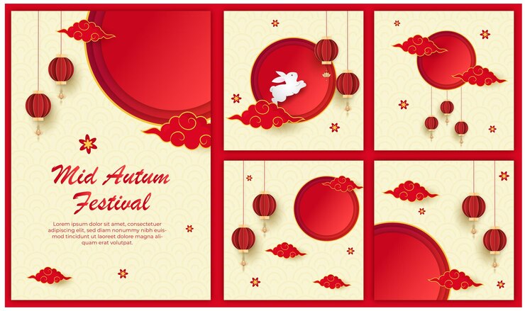 Vector de plantillas para la celebración del Festival de Medio Otoño