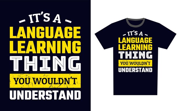 Vector de plantillas de diseño de camisetas de aprendizaje de idiomas