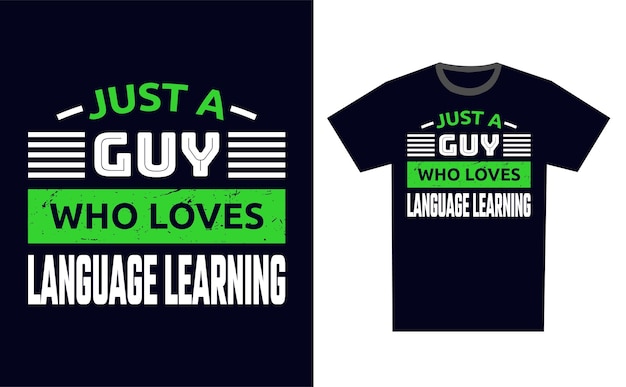 Vector de plantillas de diseño de camisetas de aprendizaje de idiomas