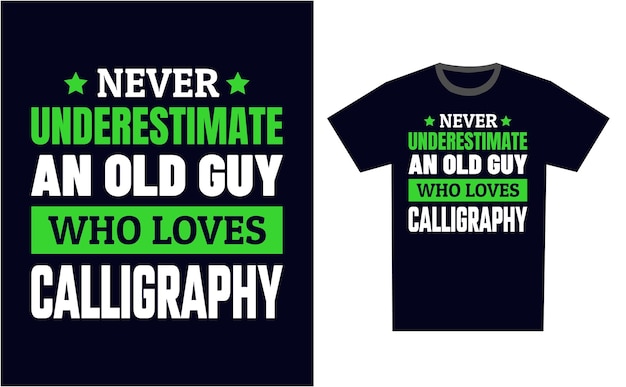 Vector de plantillas de diseño de camisetas de caligrafía
