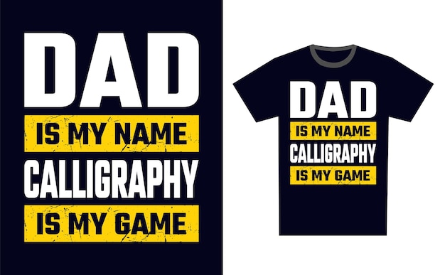 Vector de plantillas de diseño de camisetas de caligrafía