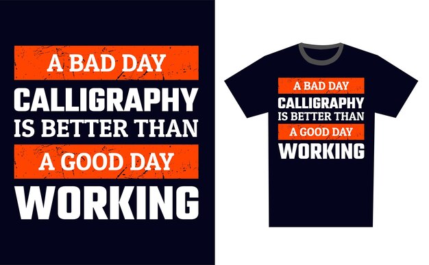 Vector de plantillas de diseño de camisetas de caligrafía