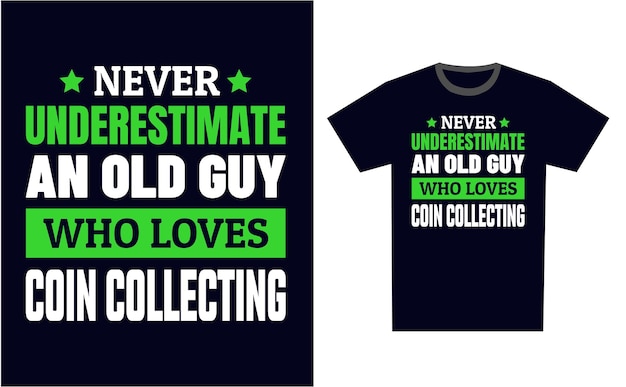 Vector de plantillas de diseño de camisetas de colección de monedas