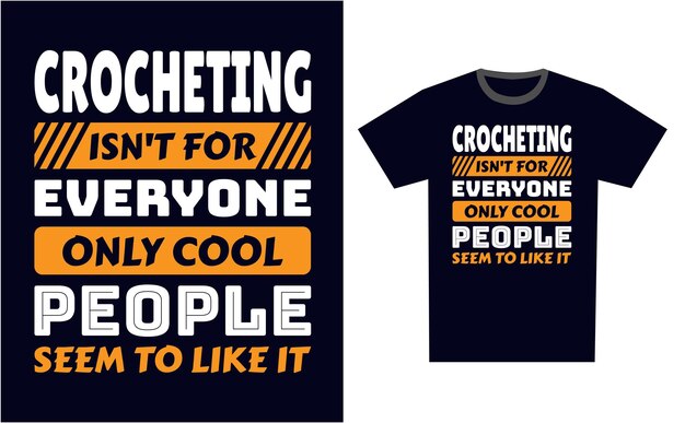 Vector de plantillas de diseño de camisetas de ganchillo