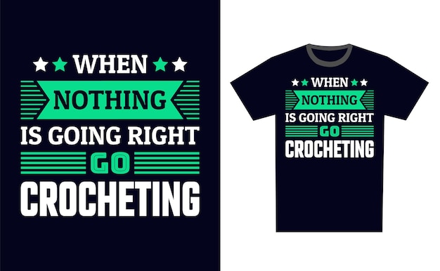Vector de plantillas de diseño de camisetas de ganchillo